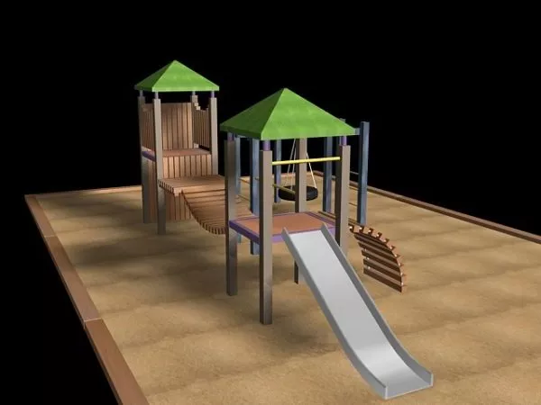Park Backyard Play Structure 3d model