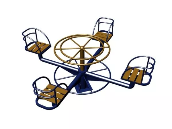 Kindergarten Swing With Roof 3d model