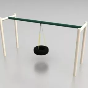 Outdoor Playground Metal Tire Swing 3d model