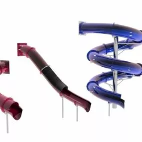 Playground Plastic Tube Slides 3d model