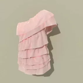 Pleated Skirt Dress Fashion 3d model