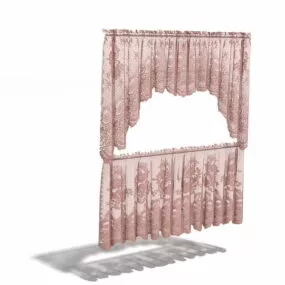 Plum Lace Rod Home Pocket Valance 3d model