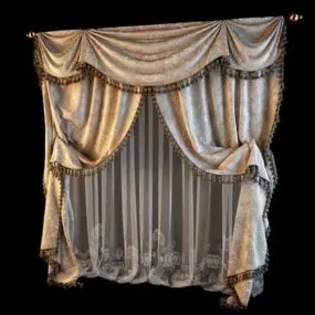 Plush Velvet Window Curtains 3d model