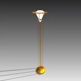 Living Room Polished Brass Floor Lamp 3d model