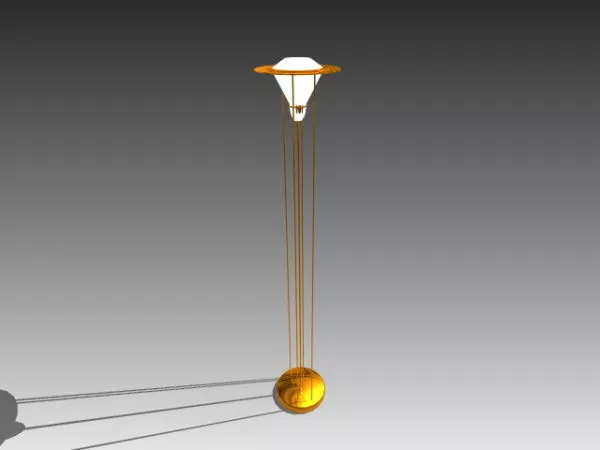 Living Room Polished Brass Floor Lamp 3d model Living Room Polished Brass Floor Lamp 3d model