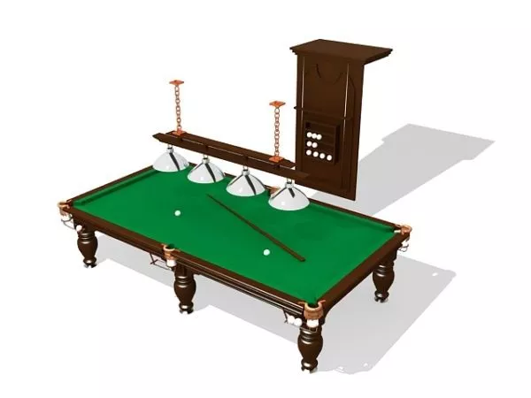 Billiards Pool Table And Accessories 3d model Billiards Pool Table And Accessories 3d model