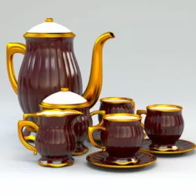 Chinese Porcelain Coffee Set 3d model