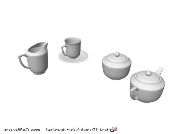 Porcelain Coffee Cup Set 3d model Porcelain Coffee Cup Set 3d model