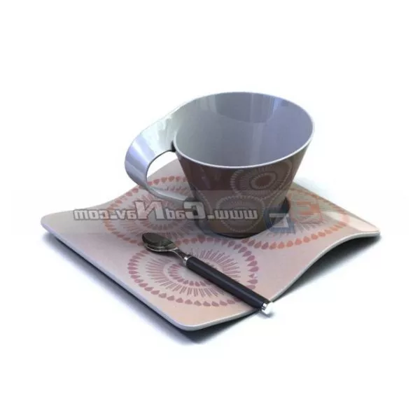 Porcelain Coffee Cup Blue Color 3d model