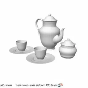 Porcelain Tea Pot Sugar Pot 3d model