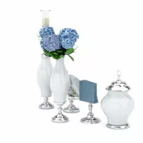 Porcelain Vase Decoration Set 3d model