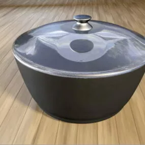 Kitchen Pot And Lid 3d model
