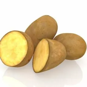 Vegetable Potato With Cross Section 3d model