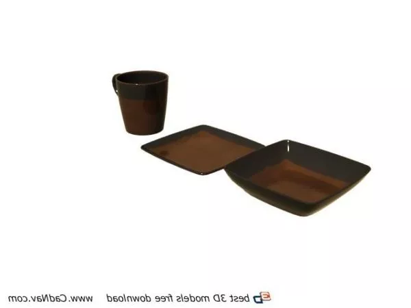 High Cup With Plate 3d model