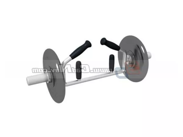 Gym Equipment Rack With Big Weights On Side 3d model