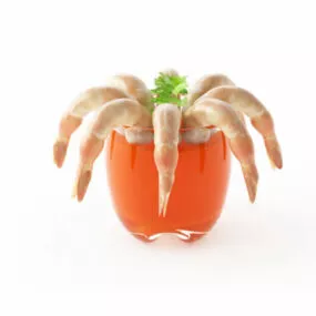 Fruit Prawn Cocktail Drink 3d model