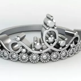 Silver Princess Crown 3d model