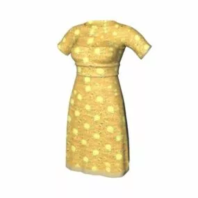 Print Sheath Women Dress 3d model