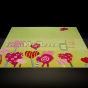 Printed Children Fashion Rug Furniture 3d model