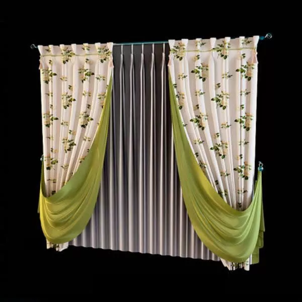 Printed Shades Windows Curtain 3d model Printed Shades Windows Curtain 3d model