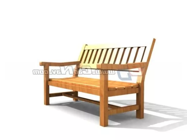 Public Space Wooden Patio Bench 3d model Public Space Wooden Patio Bench 3d model