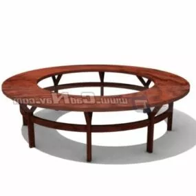 Public Bench Circle Waiting Chair 3d model