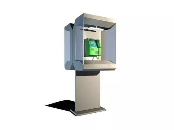 Commercial Booth With Control Button 3d model