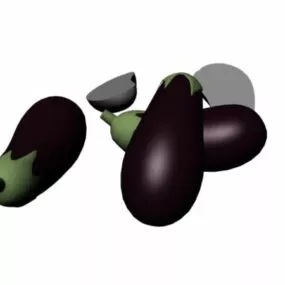 Purple Eggplant Vegetable 3d model