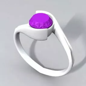 Purple Gemstone Ring Jewelry 3d model