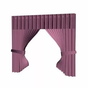 Home Purple Curtain With Valance 3d model