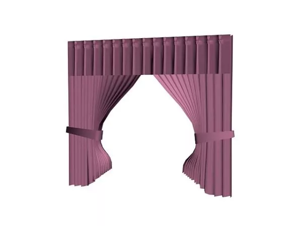 Home Purple Curtain With Valance 3d model Home Purple Curtain With Valance 3d model