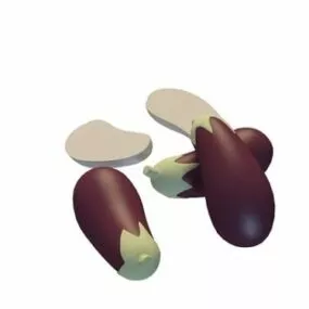 Purple Eggplants Vegetable 3d model