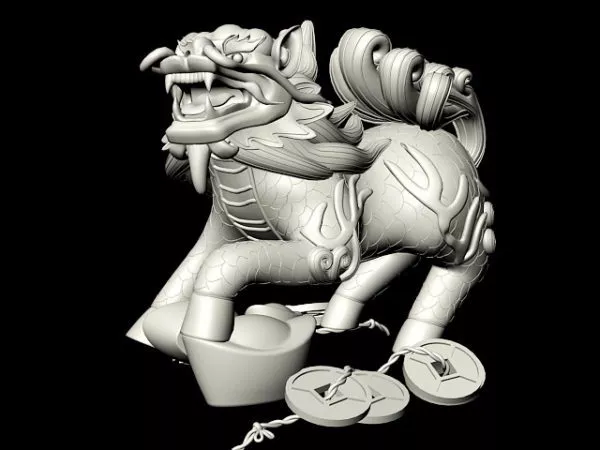 Chinese Legendary Creature Statue 3d model