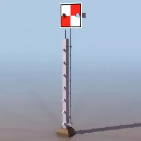 City Street Railway Square Signal 3d model