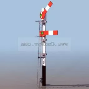 Traffic Railway Stop Sign 3d model