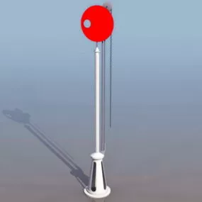 City Street Railway Stop Signal Disc 3d model