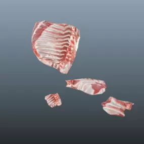 Realistic Raw Pork Spare Ribs 3d model
