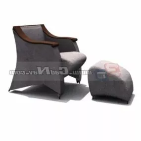 Reclining Sofa Furniture With Footrest 3d model
