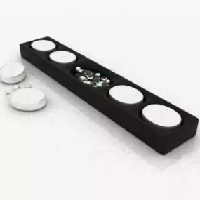 Black Rectangle Candle Trays 3d model