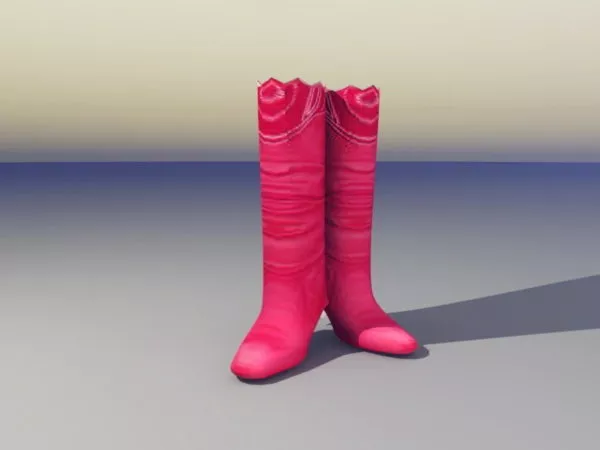Red High Heel Slippers 3d model