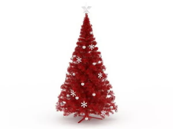 Red Christmas Tree Decoration 3d model Red Christmas Tree Decoration 3d model