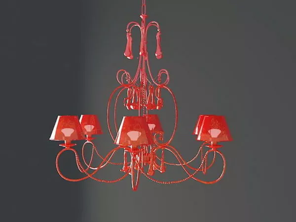 Living Room Red Coral Chandelier 3d model Living Room Red Coral Chandelier 3d model