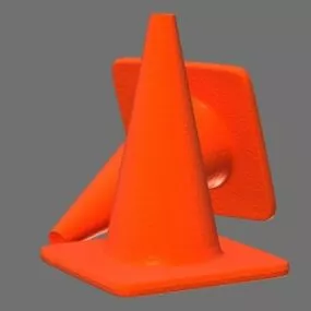 Street Red Traffic Cone 3d model