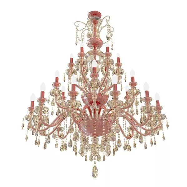 Living Room Red Crystal Chandelier 3d model Living Room Red Crystal Chandelier 3d model