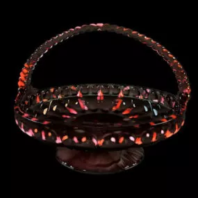 Red Crystal Vase Decorative 3d model