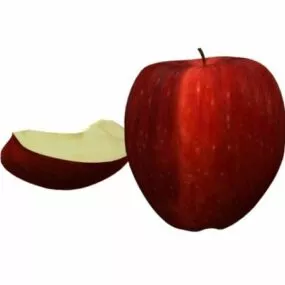 Red Apple Fruit With Slice 3d model