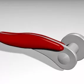 Red Home Door Handle 3d model