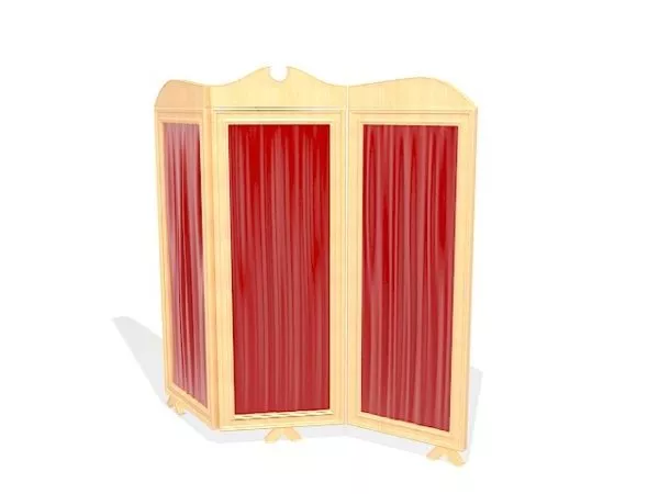 Furniture Wooden Red Folding Screen 3d model Furniture Wooden Red Folding Screen 3d model