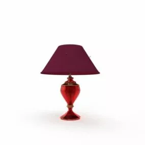 Red Shade Glass Table Lamp 3d model