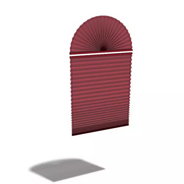 Red Hobbled Shades Curtain 3d model Red Hobbled Shades Curtain 3d model